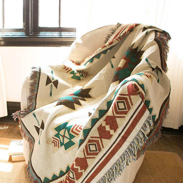 Ethnic Bohemian Knitted Throw